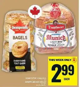 Food Basics Dempster's Bagels & Dimpflmeier Bread offer