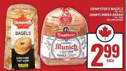 Food Basics Dempster's Bagels & Dimpflmeier Bread offer