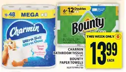 Food Basics Charmin Bathroom Tissue / Bounty Paper Towels offer