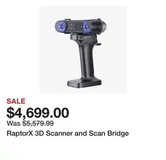TSC Stores RaptorX 3D Scanner and Scan Bridge offer