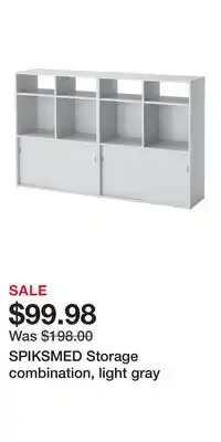 IKEA SPIKSMED Storage combination, light gray offer