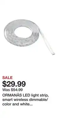IKEA ORMANÄS LED light strip, smart wireless dimmable/color and white spectrum offer