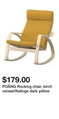 IKEA POÄNG Rocking chair, birch veneer/Kelinge dark yellow offer