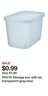 IKEA RYKTA Storage box with lid, transparent gray-blue offer