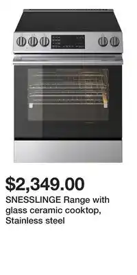 IKEA SNESSLINGE Range with glass ceramic cooktop, Stainless steel offer