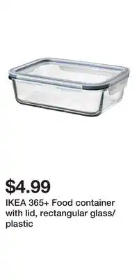 IKEA IKEA 365+ Food container with lid, rectangular glass/plastic offer