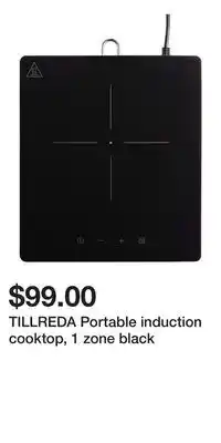 IKEA TILLREDA Portable induction cooktop, 1 zone black offer