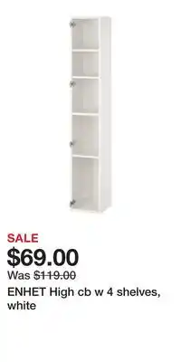IKEA ENHET High cb w 4 shelves, white offer