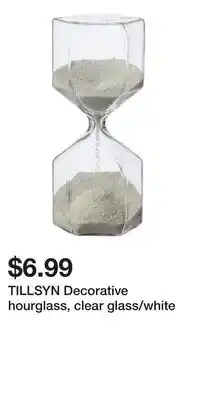 IKEA TILLSYN Decorative hourglass, clear glass/white offer