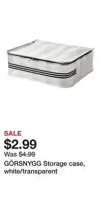 IKEA GÖRSNYGG Storage case, white/transparent offer