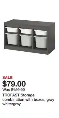 IKEA TROFAST Storage combination with boxes, gray white/gray offer