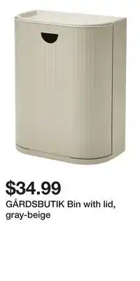 IKEA GÅRDSBUTIK Bin with lid, gray-beige offer