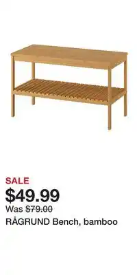 IKEA RÅGRUND Bench, bamboo offer
