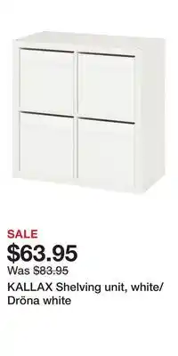 IKEA KALLAX Shelving unit, white/Dröna white offer