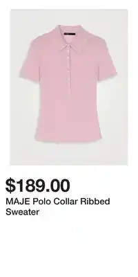 Holt Renfrew MAJE Polo Collar Ribbed Sweater offer