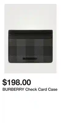 Holt Renfrew BURBERRY Check Card Case offer
