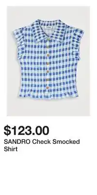 Holt Renfrew SANDRO Check Smocked Shirt offer