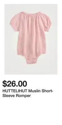 Holt Renfrew HUTTELIHUT Muslin Short-Sleeve Romper offer