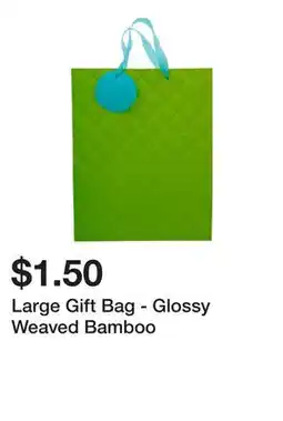 Dollarama Large Gift Bag - Glossy Weaved Bamboo offer