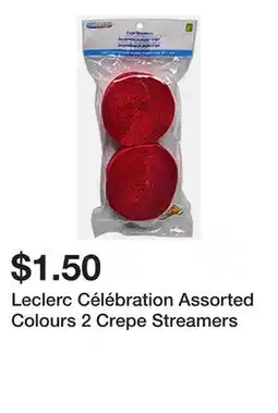 Dollarama Leclerc Célébration Assorted Colours 2 Crepe Streamers offer