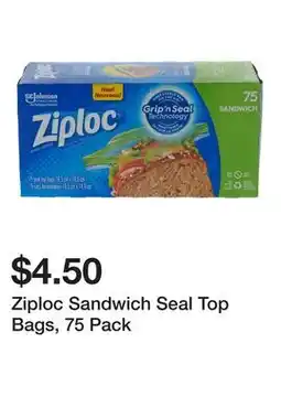 Dollarama Ziploc Sandwich Seal Top Bags offer