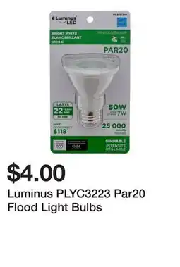 Dollarama Luminus PLYC3223 Par20 Flood Light Bulbs offer
