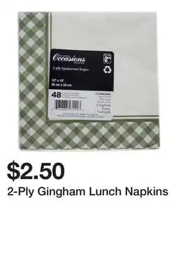 Dollarama 2-Ply Gingham Lunch Napkins offer