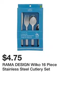 Dollarama RAMA DESIGN Wilko 16 Piece Stainless Steel Cutlery Set offer