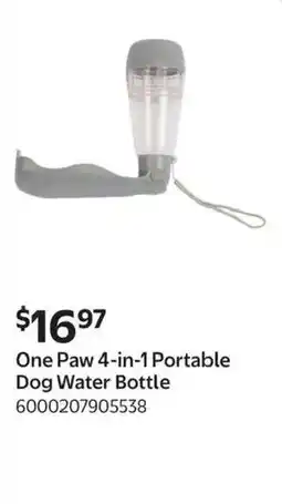Walmart One Paw 4-in-1 Portable Dog Water Bottle offer