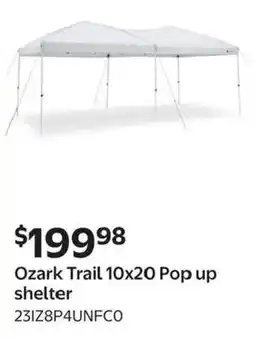 Walmart Ozark Trail 10x20 Pop up shelter offer