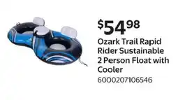 Walmart Ozark Trail Rapid Rider Sustainable 2 Person Float with Cooler offer
