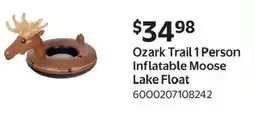 Walmart Ozark Trail 1 Person Inflatable Moose Lake Float offer