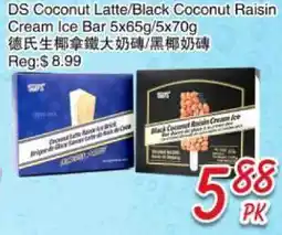Foody Mart DS Coconut Latte/Black Coconut Raisin Cream Ice Bar 5x65g/5x70g offer
