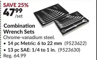 Princess Auto Combination Wrench Sets offer