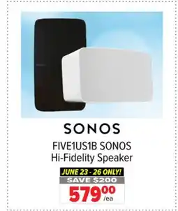 2001 Audio Video FIVE1US1B SONOS Hi-Fidelity Speaker offer