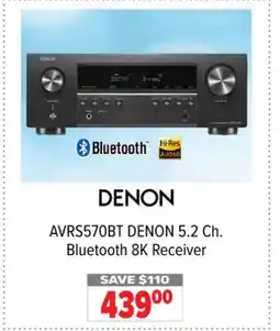 2001 Audio Video AVRS570BT DENON 5.2 Ch. Bluetooth 8K Receiver offer