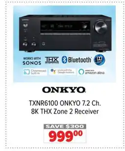 2001 Audio Video ONKYO 7.2 Ch. 8K THX Zone 2 Receiver offer