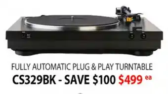 2001 Audio Video CS329BK FULLY AUTOMATIC PLUG & PLAY TURNTABLE offer