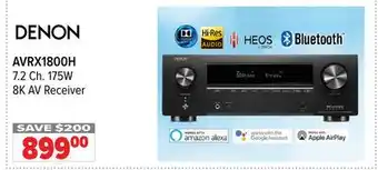 2001 Audio Video AVRX1800H Denon 7.2 Ch. 175W 8K AV Receiver offer