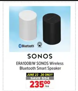 2001 Audio Video ERA100B/W SONOS Wireless Bluetooth Smart Speaker offer