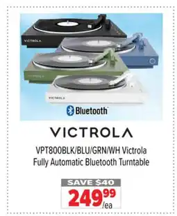 2001 Audio Video VPT800BLK/BLU/GRN/WH Fully Automatic Bluetooth Turntable offer
