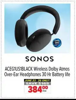 2001 Audio Video ACEG1US1BLACK Wireless Dolby Atmos Over-Ear Headphones 30 Hr Battery life offer