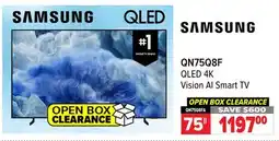 2001 Audio Video QN75Q8F QLED 4K Vision AI Smart TV offer
