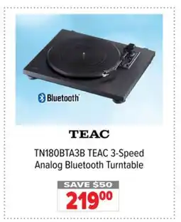 2001 Audio Video TN180BTA3B TEAC 3-Speed Analog Bluetooth Turntable offer