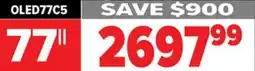 2001 Audio Video OLED77C5 LG 75 OLED evo AI C5 4K Smart TV 2025 offer