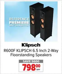 2001 Audio Video R600F KLIPSCH 6.5 Inch 2-Way Floorstanding Speakers offer