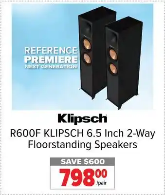 2001 Audio Video R600F KLIPSCH 6.5 Inch 2-Way Floorstanding Speakers offer