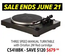 2001 Audio Video CS418BK Dual THREE SPEED MANUAL TURNTABLE with Ortofon 2M Red cartridge offer