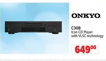 2001 Audio Video Onkyo C30B Icon CD Player with VLSC technology offer