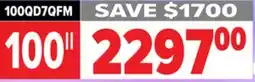 2001 Audio Video 100QD7QFM Hisense NA - 100 MINI-LED 144HZ 600 NIT offer